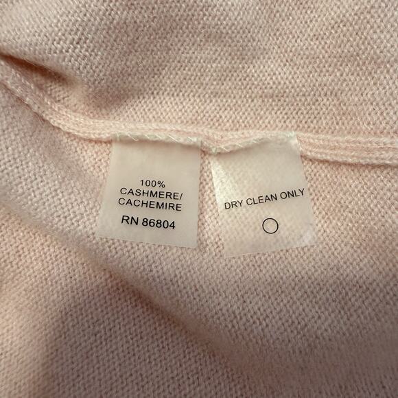 Magaschoni 100% Cashmere Sweater Women’s 1X Pink Smock Sleeve Folded Neck NEW - Picture 8 of 9